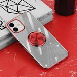 All-inclusive Electroplating Silicone Case with Ring Holder For iPhone 12 mini(Red)