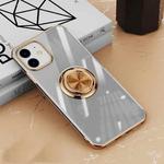 All-inclusive Electroplating Silicone Case with Ring Holder For iPhone 12 mini(Gold)