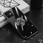 All-inclusive Electroplating Silicone Case with Ring Holder For iPhone 12 / 12 Pro(Black)