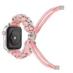 Braided Umbrella Cord Strap For Apple Series 7 45mm / 6 & SE & 5 & 4 44mm / 3 & 2 & 1 42mm(Pink)