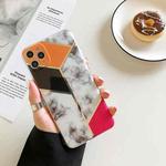 Electroplating Stitching Marble Pattern TPU Protective Case For iPhone 11 Pro Max(Three-color Stitching)