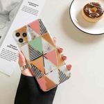 Electroplating Stitching Marble Pattern TPU Protective Case For iPhone 12(Checkered)