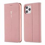 For iPhone 12 / 12 Pro GEBEI PU+TPU Horizontal Flip Protective Case with Holder & Card Slots(Rose Gold)