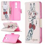 For Nokia 2.4 Colored Drawing Pattern Horizontal Flip Leather Case with Holder & Card Slots & Wallet(Giraffe)
