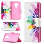 For Nokia 3.4 Colored Drawing Pattern Horizontal Flip Leather Case with Holder & Card Slots & Wallet(Sun Flower)
