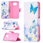 For Xiaomi Mi Poco X3 Colored Drawing Pattern Horizontal Flip Leather Case with Holder & Card Slots & Wallet(Butterflies Love Flower)