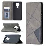 For Nokia 3.4 Rhombus Texture Horizontal Flip Magnetic Leather Case with Holder & Card Slots(Grey)