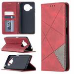 For Xiaomi Mi 10T Lite 5G Rhombus Texture Horizontal Flip Magnetic Leather Case with Holder & Card Slots(Red)