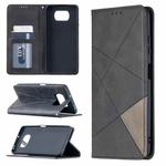 For Xiaomi Mi Poco X3 Rhombus Texture Horizontal Flip Magnetic Leather Case with Holder & Card Slots(Black)