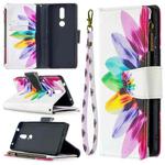 For Nokia 2.4 Colored Drawing Pattern Zipper Horizontal Flip Leather Case with Holder & Card Slots & Wallet(Sun Flower)