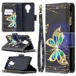 For Nokia 3.4 Colored Drawing Pattern Zipper Horizontal Flip Leather Case with Holder & Card Slots & Wallet(Big Butterfly)