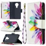 For Nokia 3.4 Colored Drawing Pattern Zipper Horizontal Flip Leather Case with Holder & Card Slots & Wallet(Sun Flower)