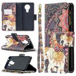 For Nokia 3.4 Colored Drawing Pattern Zipper Horizontal Flip Leather Case with Holder & Card Slots & Wallet(Flower Elephants)
