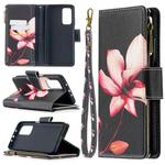 For Xiaomi Mi 10T / 10 Pro 5G Colored Drawing Pattern Zipper Horizontal Flip Leather Case with Holder & Card Slots & Wallet(Lotus)