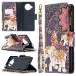 For Xiaomi Mi 10T Lite 5G Colored Drawing Pattern Zipper Horizontal Flip Leather Case with Holder & Card Slots & Wallet(Flower Elephants)