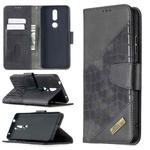 For Nokia 2.4 Matching Color Crocodile Texture Horizontal Flip PU Leather Case with Wallet & Holder & Card Slots(Black)