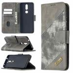 For Nokia 2.4 Matching Color Crocodile Texture Horizontal Flip PU Leather Case with Wallet & Holder & Card Slots(Grey)