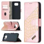 For Xiaomi Mi Poco X3 Matching Color Crocodile Texture Horizontal Flip PU Leather Case with Wallet & Holder & Card Slots(Rose Gold)