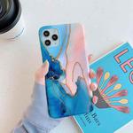 Irregular Marble Pattern Shockproof Protective Case For iPhone 12 Pro Max(Shining Gold Blue)