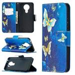 For Nokia 3.4 Colored Drawing Pattern Horizontal Flip Leather Case with Holder & Card Slots & Wallet(Golden Butterfly)