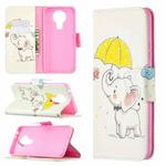 For Nokia 3.4 Colored Drawing Pattern Horizontal Flip Leather Case with Holder & Card Slots & Wallet(Elephant)