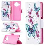 For Xiaomi Mi 10T Lite 5G Colored Drawing Pattern Horizontal Flip Leather Case with Holder & Card Slots & Wallet(Peach Blossom and Butterfly)
