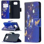 For Xiaomi Mi Poco X3 Colored Drawing Pattern Horizontal Flip Leather Case with Holder & Card Slots & Wallet(Purple Butterfly)