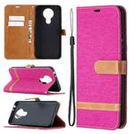 For Nokia 3.4 Color Matching Denim Texture Leather Case with Holder & Card Slots & Wallet & Lanyard(Rose Red)