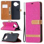 For Xiaomi Mi 10T Lite 5G Color Matching Denim Texture Leather Case with Holder & Card Slots & Wallet & Lanyard(Rose Red)