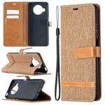 For Xiaomi Mi 10T Lite 5G Color Matching Denim Texture Leather Case with Holder & Card Slots & Wallet & Lanyard(Brown)