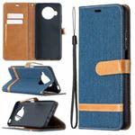 For Xiaomi Mi 10T Lite 5G Color Matching Denim Texture Leather Case with Holder & Card Slots & Wallet & Lanyard(Dark Blue)