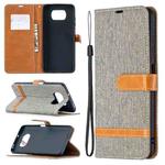 For Xiaomi Mi Poco X3 Color Matching Denim Texture Leather Case with Holder & Card Slots & Wallet & Lanyard(Gray)