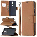 For Nokia 2.4 Litchi Texture Pure Color Horizontal Flip Leather Case with Holder & Card Slots & Wallet & Lanyard(Brown)