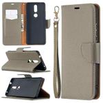 For Nokia 2.4 Litchi Texture Pure Color Horizontal Flip Leather Case with Holder & Card Slots & Wallet & Lanyard(Grey)
