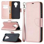For Nokia 3.4 Litchi Texture Pure Color Horizontal Flip Leather Case with Holder & Card Slots & Wallet & Lanyard(Rose Gold)