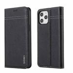 For iPhone 12 mini GEBEI Top-grain Leather Horizontal Flip Protective Case with Holder & Card Slots (Black)
