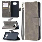For Xiaomi Poco X3 Retro Lambskin Texture Pure Color Horizontal Flip PU Leather Case with Holder & Card Slots & Wallet & Lanyard(Grey)