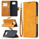 For Xiaomi Poco X3 Retro Lambskin Texture Pure Color Horizontal Flip PU Leather Case with Holder & Card Slots & Wallet & Lanyard(Yellow)