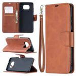 For Xiaomi Poco X3 Retro Lambskin Texture Pure Color Horizontal Flip PU Leather Case with Holder & Card Slots & Wallet & Lanyard(Brown)
