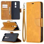 For Nokia 2.4 Retro Lambskin Texture Pure Color Horizontal Flip PU Leather Case with Holder & Card Slots & Wallet & Lanyard(Yellow)