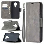 For Nokia 3.4 Retro Lambskin Texture Pure Color Horizontal Flip PU Leather Case with Holder & Card Slots & Wallet & Lanyard(Grey)