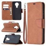 For Nokia 3.4 Retro Lambskin Texture Pure Color Horizontal Flip PU Leather Case with Holder & Card Slots & Wallet & Lanyard(Brown)