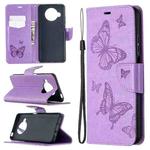 For Xiaomi Mi 10T Lite 5G Two Butterflies Embossing Pattern Horizontal Flip Leather Case with Holder & Card Slot & Wallet & Lanyard(Purple)