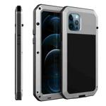 For iPhone 12 / 12 Pro Shockproof Waterproof Silicone + Zinc Alloy Protective Case(Silver)