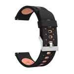 For Samsung Galaxy Watch 3 41mm Three Row Holes Silicone Watch Band(Black Pink)