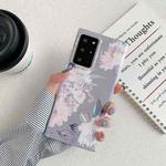 For Samsung Galaxy S20 FE Laser Flowers Pattern TPU Protective Case(Grey Background Watercolor Pink Flowers)