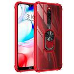 For Xiaomi Redmi 8A Shockproof Transparent TPU + Acrylic Protective Case with Ring Holder(Red)