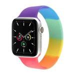 Rainbow Silicone Watchband For Apple Watch Series 7 45mm / 6 & SE & 5 & 4 44mm / 3 & 2 & 1 42mm, Length: S 125mm(Striped Rainbow)
