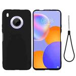 For Huawei Y9a Pure Color Liquid Silicone Shockproof Full Coverage Case(Black)