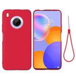 For Huawei Y9a Pure Color Liquid Silicone Shockproof Full Coverage Case(Red)